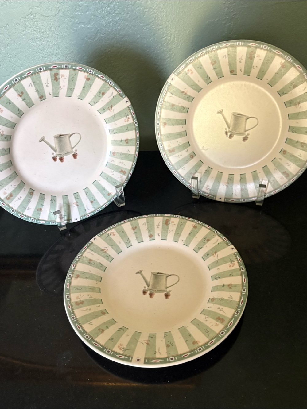 Pfaltzgraff Naturewood 3 Salad Plates 8” USA Gardening Water Can